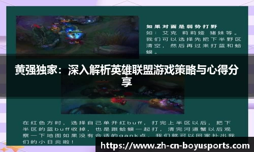 黄强独家：深入解析英雄联盟游戏策略与心得分享
